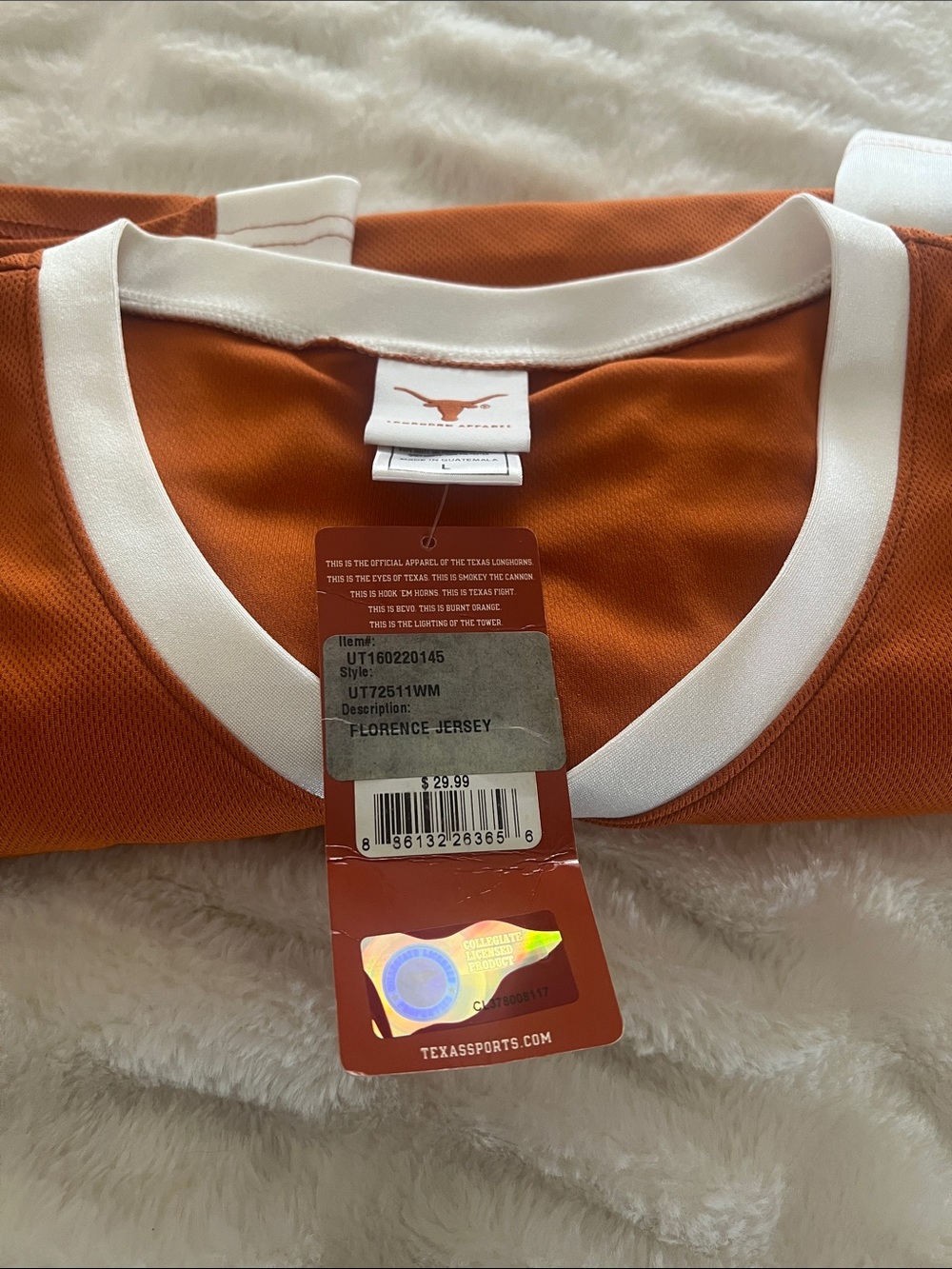 Women’s Texas Longhorns Fan Jersey — Orange & White - Picture 9 of 9